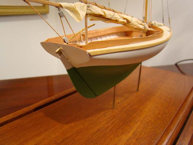 A scratch built model of a Herreshoff 12 1/2 circa 1900 in a 1:24 scale built by Cape Cod modeler Tom Lauria — image 3